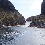 “I was fascinated by the way the water being forced between these two heaps of basalt columns kept rising and falling with such elemental power.”